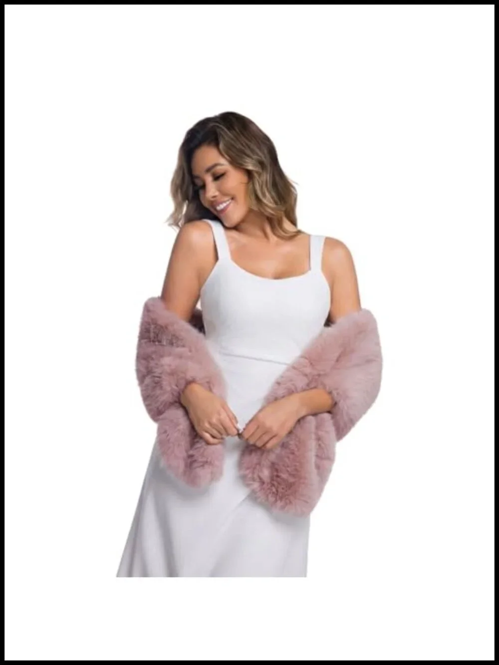 Faux Fur Collar Scarf Wrap Winter Warm Stole Shawl Shrug Bridal Party